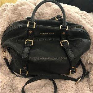MK black leather handbag